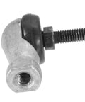 Rock Solid M10 Male Ball Joint Rod End Bearing With 10mm Bore And 90 Degree Pivot For Shop Grade Linkages, close-up view.