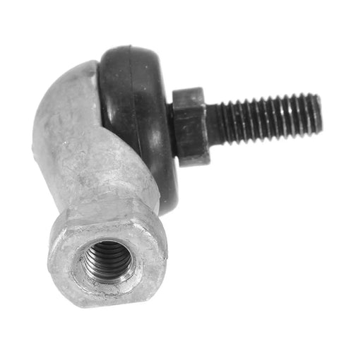 Rock Solid M10 Male Ball Joint Rod End Bearing With 10mm Bore And 90 Degree Pivot For Shop Grade Linkages, close-up view.