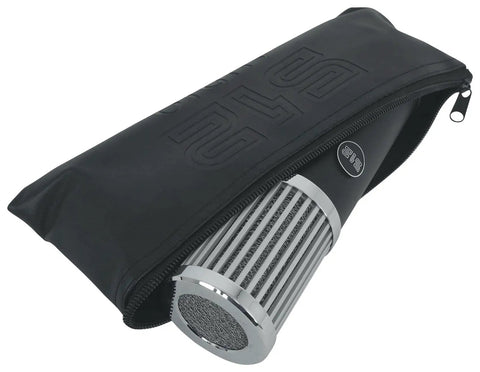 Skylight Large Diaphragm Studio Condenser XLR Mic with shock mount partially inside carry bag for rich vocals and podcasts.