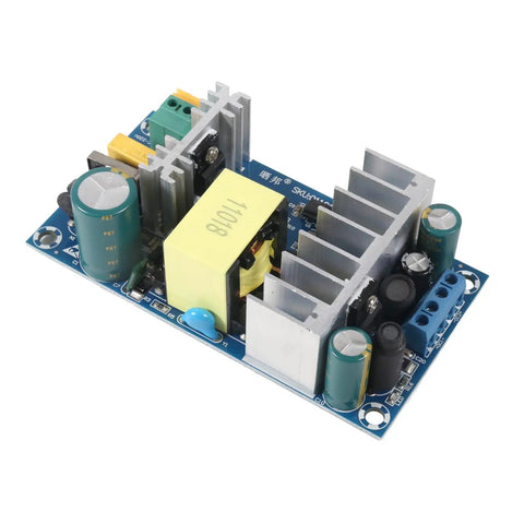 Dual Output Industrial Power Supply Module 24V 4A and 12V 1A Isolated with capacitors and heat sink, 100-260V AC input