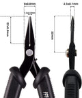 Pro Grade Metal Earth Model Kit Tools Set 2 Piece Clipper and Needle Nose Pliers for Metal Puzzles, front view with dimensions