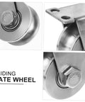 Two Pack Stainless Steel U Groove Pulley Track Roller With Double Bearings, Heavy Duty Sliding Door Hardware