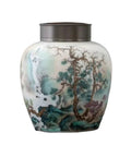 Large Ceramic Kitchen Storage Jars With Dual Sealed Alloy Lids Keep Your Tea Coffee Beans And Candy Stash Nice And Crisp In This Heavy Duty Pantry Setup That Really Boosts Your Counter Vibes, showcasing a decorative design.