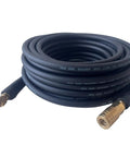 Coiled Hybrid Air Hose 1/4 Inch By 25 Feet, Lightweight Yet Tough As Nails, Kink Resistant, with Solid Brass Fittings and Bend Restrictors
