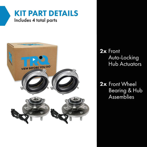 Front Wheel Bearing And Hub Assembly Kit For Ford F-150 4WD 2015 2016 2017 Including Four Piece Drop In Set With Two Front Auto Lock Hub Actuators And Two Front Wheel Bearings And Hubs For Lariat XL XLT King Ranch Limited Platinum SSV
