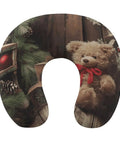 Xmas Tree Branch Bear Doll Travel Pillow U Shaped Neck Support Pillow For Long Haul Flights And Office Naps with memory foam