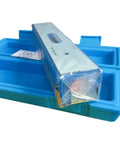 Top Shelf Precision Spirit Level With Dead Accurate 002MmPerM Accuracy And Rugged Job Site Ready Build For Quick Level Checks At Any Angle Across 150 250 200Mm Options in packaging on blue base.