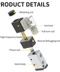 Exploded view of 4V210-08 5/2 Way Pneumatic Solenoid Valve, 12V DC Single Solenoid Pilot Operated, showing components and assembly