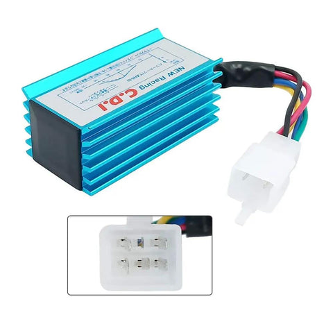 Blue AC 5 Pin CDI Box For GY6 50cc To 160cc Engines Fits 139QMB 152QMI 157QMJ with connector and durable aluminum shell