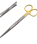 Pro Grade 5.5 Inch Straight Scissors With Gold Plated Handle And Tungsten Carbide Inserts For Precision Cutting Extra Sharp Durable And Autoclavable Crafting Shears For Arts Sewing And Fashion Projects, gold handle close-up