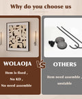 Rock Solid Black Iron Wall Candle Sconces Set Of Two displayed with fixed design versus unassembled options, highlighting easy install.