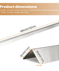 Heavy Duty 304 Stainless Steel Wall Corner Guards 10 Pack 2X2X48 Inch 90 Degree rounded corner protectors, details showing dimensions.