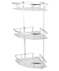 3 Tier Corner Shower Shelf Wall Mounted Bathroom Organizer With Hollow Carved Drainage Design Space Efficient Aluminum Rack And Hardware Kit For Shower Toilet Kitchen Storage No Fuss, silver aluminum