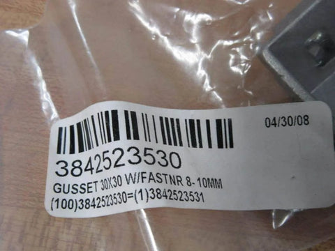 Package label for industrial threaded fastener M8-10 mm, PN 3842523530, showing barcode and product details.