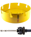 Image of 8-1/16-Inch Carbide Tipped Hole Saw Kit With 205mm Tungsten Teeth, 2.25-Inch Cutting Depth, 5/8-18 Arbor, And Pilot Drill