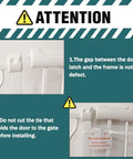 Warning about installation for Extra Wide Pressure Mounted Baby Gate Walk Through For Kids And Pets With Extension For Doorways And Kitchen Large White Safety Gate For Doors 110 To 122 Cm