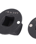 Heavy Duty Low Impact Socket Adapter Kit For Mechanics 4 Pieces Chrome Vanadium Steel Set With Magnetic Design To Tackle Hard Reach Bolts And Master Tough Jobs In Tight Confined Spaces Effortlessly. 1 in to 3/4 in adapter close-up