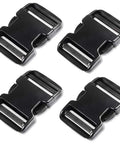 Built Tough Extra Thick Adjustable Side Release Buckles 2 Inch Wide 4 Pack, Flat Dual Quick Release Buckles For Luggage Straps, Pet Collars
