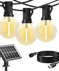 Led Outdoor String Lights 2 Pack 48 Foot Patio Lights With Dimmable Shatterproof Plastic Bulbs Waterproof For Backyard Porch Garden And Party Decor Perfect For Patio Deck Outdoor Dining And Festivals with solar panel and USB cable