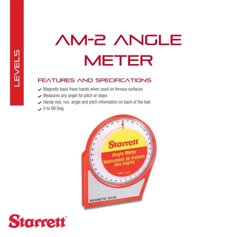 Angle Meter With Magnetic Base For Pitch And Slope 0 To 90 Degrees Pro Grade Tool For Pros And DIY Home Improvement Large Readable Scale AM 2