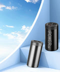 Top Shelf 4680 And 4695 Battery Case With Heavy Duty Shield, two battery cells on a blue background for reliable power solutions.