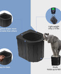 Elongated Portable Toilet For Camping And Travel Home Like Comfort Sturdy Camp Commode For Adults with elephant illustration