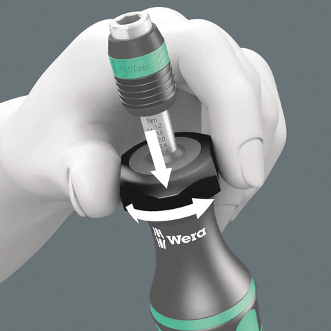 Adjusting torque dial of Kraftform Series 7400 Adjustable Torque Screwdrivers With Rapidaptor Quick Release Chuck 0.1 To 3.0 Nm
