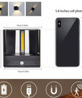 Rechargeable Wireless Wall Sconces Set of 2 With Motion Sensor, battery powered LED wall lights size comparison with smartphone
