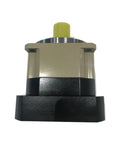 Top Shelf 5 Arcmin High Precision Helical Planetary Reducer Gearbox Featuring Dead On Ratios From 3:1 To 10:1 Crafted For Nema34 Stepper Motor Drives Yielding Rock Solid Smooth Operation Daily, showing front view with yellow output shaft.