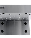 Accusize precision angle plate, 6x6x4 in, steel; perforated top with grid of holes, base with four mounting holes.