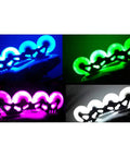 Dope Light Up Inline Skate Wheels 4 Pack in 62mm 64mm 68mm 70mm 72mm 76mm 80mm Sizes glowing blue, green, pink, white