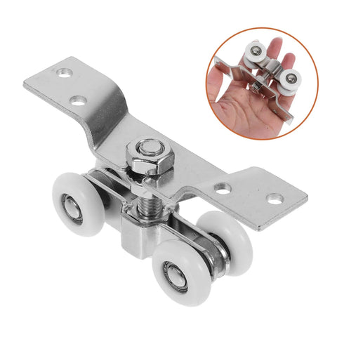 2 Pack Sliding Door Rollers Stainless Steel With Silent Nylon Wheels for Indoor Outdoor Smooth Operation