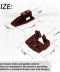 Heavy Duty Drawer Slide Repair Kit 10 Piece Set Reinforced Hard Plastic shown with size measurements for universal fit.