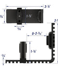 Adjustable Sliding Barn Door Floor Guide With Rock Solid Heavy Duty Metal Base And Double Nylon Quiet Rollers For A Smooth As Butter Glide On Any Interior Door Frame In Sleek Black dimensions diagram
