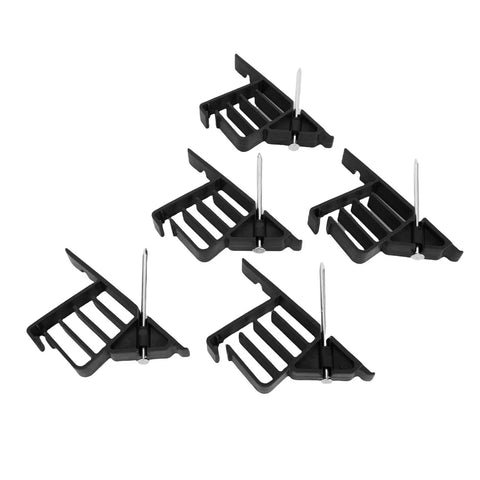 Sturdy 25-Pack Cable Stackers To Keep Cables Organized And Tied Down Neatly for various wires, black plastic clips with nails.