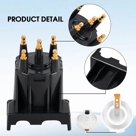 Product detail image of Distributor Cap And Ignition Rotor Kit For 3.0L 4 Cylinder Marine Engines With EST Ignition System Replacement Fits 811635Q2 And 185280 No Fuss Easy Install Tune Up Kit.