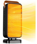 1500W Ceramic Heater For Indoor Use In Large Rooms With Thermostat, 3 Heat Settings, glowing with visible heat output