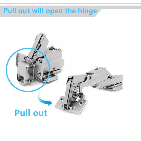 165 Degree Corner Cabinet Hinges 2 Pack Heavy Duty No Fuss Frameless Lazy Susan Cabinets Soft Close Hydraulic Concealed Full Overlay