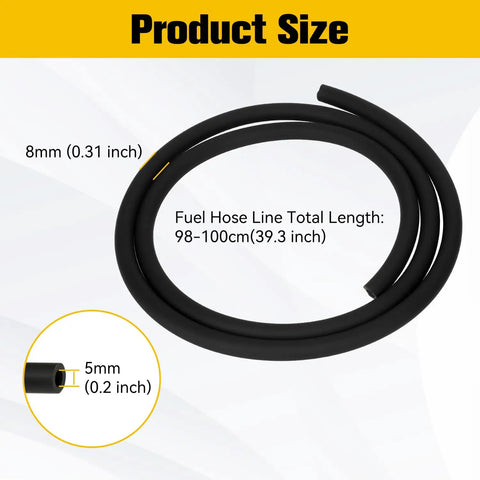 Dirt Bike Heavy Duty Fuel Line With Filter 3 By 16 Inch, 8mm x 100cm, rubber hose for GY6 engines