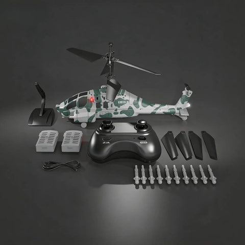 Camouflage RC Helicopter With Military Look, 2.4G 3.5CH, Missile Launch, One Key Takeoff Landing, Altitude Hold, 60M Range, Three Speed Modes