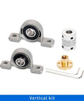Awesome T8 Lead Screw Kit With 8mm Pitch Vertical Setup Including Smooth Coupling And Sturdy Bracket Support Bearing Assembly For Horizontally Mounted Trapezoidal Drive Systems That Make Projects Fly, vertical kit with bearings, coupler and wrench