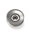 Heavy Duty Steel V Groove Drive Pulley For Smooth Power Transmission 2 1/2 Inch Outside Diameter And 3/4 Inch Bore top view with keyway.