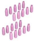 Tough Alumina Ceramic Nozzles With Gas Lens Cups For TIG Welding Torch, 20 pink nozzles suitable for pro welders, durable consumables.