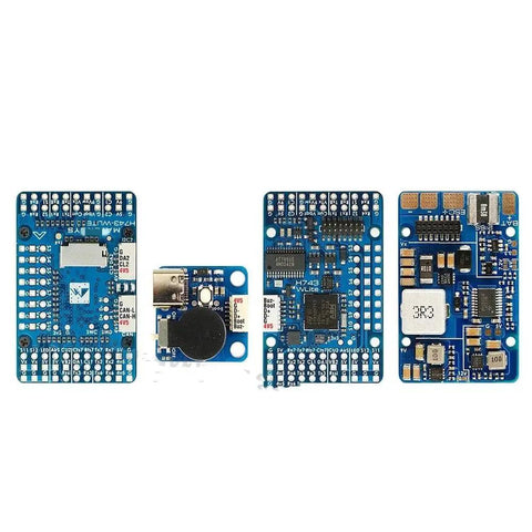Flight Controller With OSD For 2-6S LiPo Drones, MATEK H743-WLITE Ready, showing front and back views of blue circuit boards