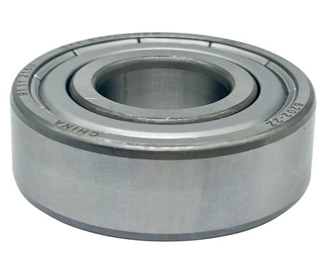 Close-up of 6202-2Z deep groove ball bearing, 15x35x11mm, dual metal shield, pre-greased with GJN grease for motors and DIY projects.