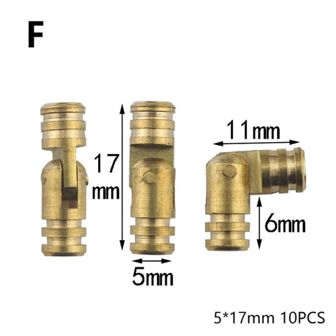 20Pcs Brass Barrel Hinges Set For Small Cabinets And Boxes, showing dimensions of concealed cylindrical brass hinge, 5mm x 17mm size