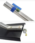 Hands On Conservation Lab Kit With Air Track And Ballistic Pendulum Collision Dynamics For Physics And Mechanics Experiments Includes Aluminum Rails Brackets Scale Lines Metal Ball Glass Ball Plastic Ball 16mm Copper Weight; air track with glass ball and bracket detail.
