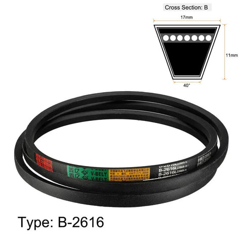 Real Deal B2616 B103 Drive V Belt With 103 Inch Inner Length Thick Rubber Transmission Strap Built Tough For Heavy Machinery Zero Slip Grip And Reliable Performance, showing cross-section dimensions and markings.