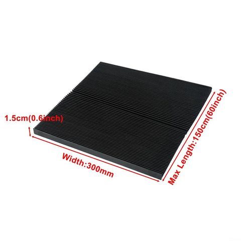 Heavy Duty Milling Machine Flexible Accordion Bellows Cover for Dust Oil Water Protection, 1.5m Length, black, measured