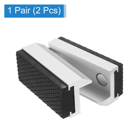 2.5 Inch Aluminum Vise Jaws With Magnetic Flat Rubber Pads Heavy Duty Vise Protectors for wood and plastic tubing